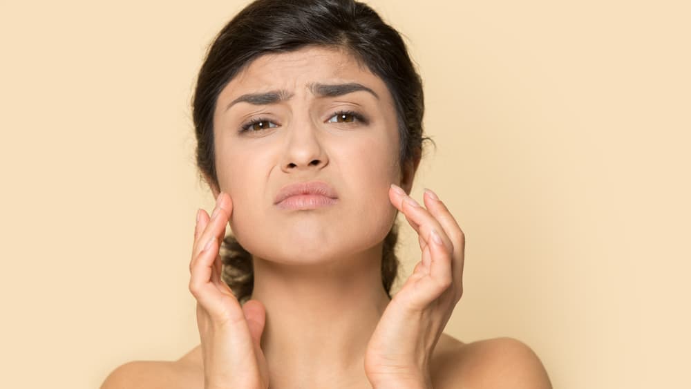 Woman with dry skin