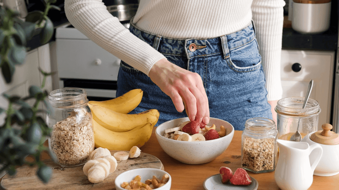 Woman Prepping Healthy Oats