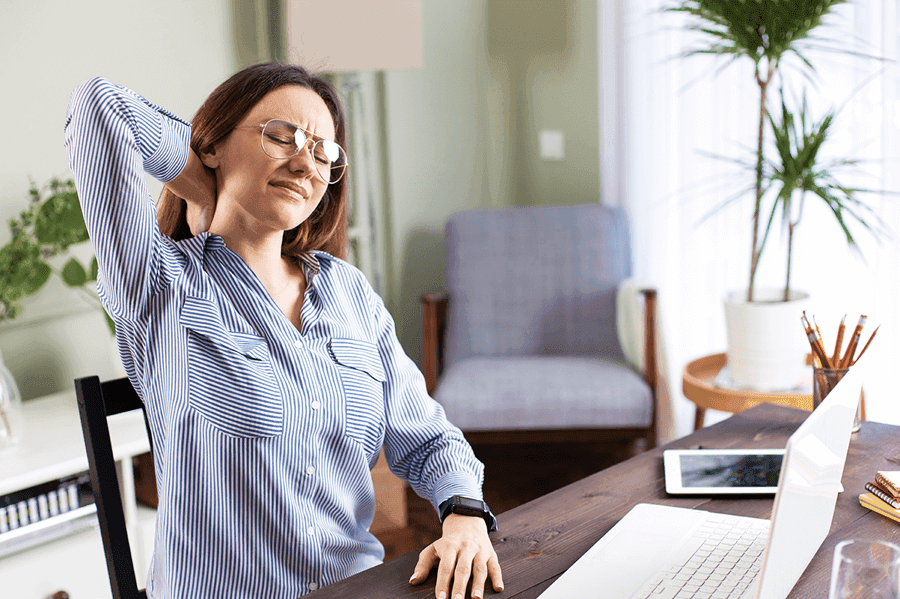 Woman having Neck Pain