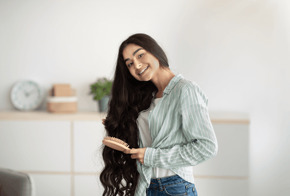 Girl Combing Hair