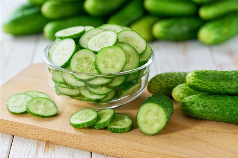 Fresh cut cucumbers