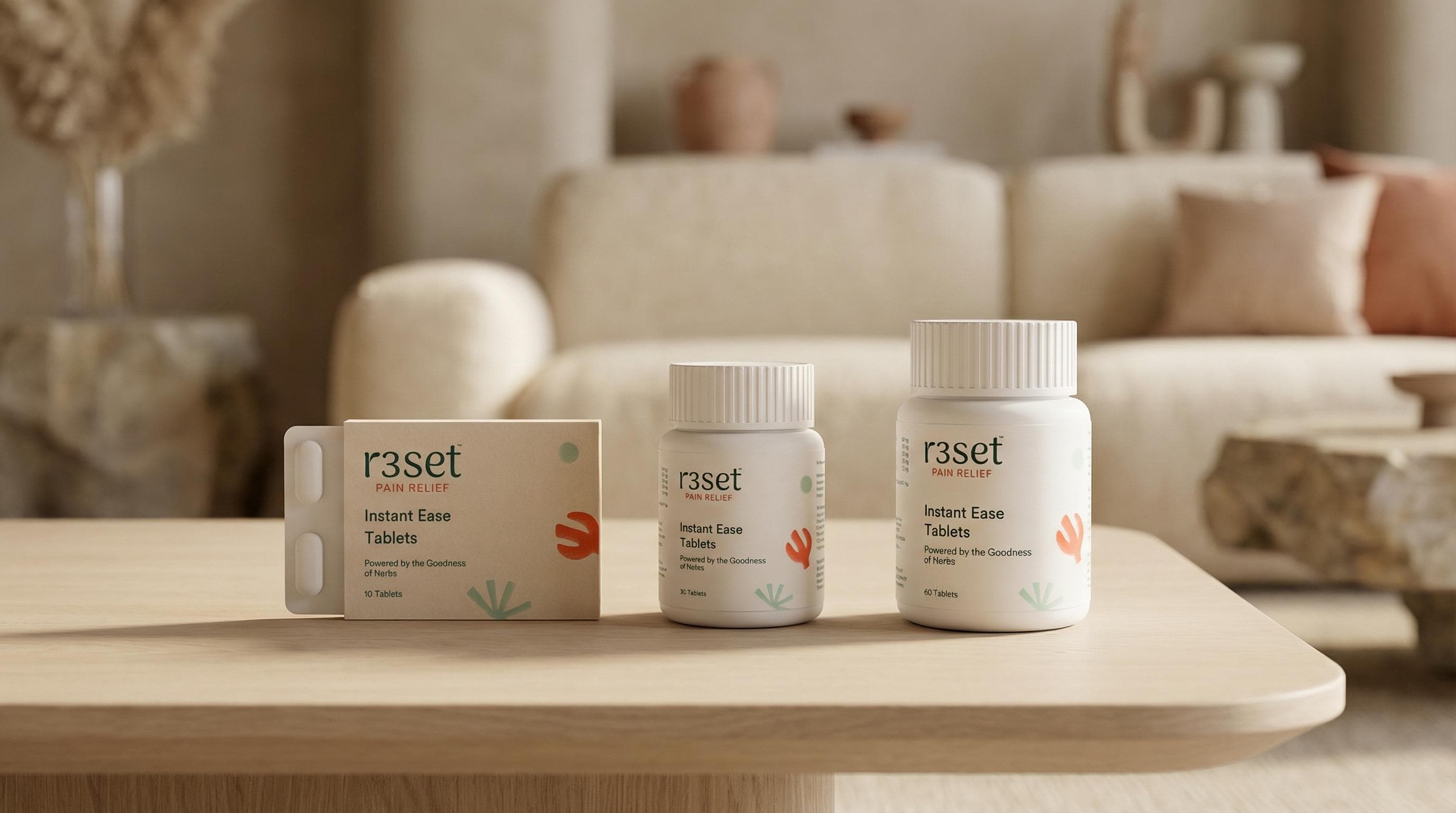 Reset pain relief tablets for everyday pain management